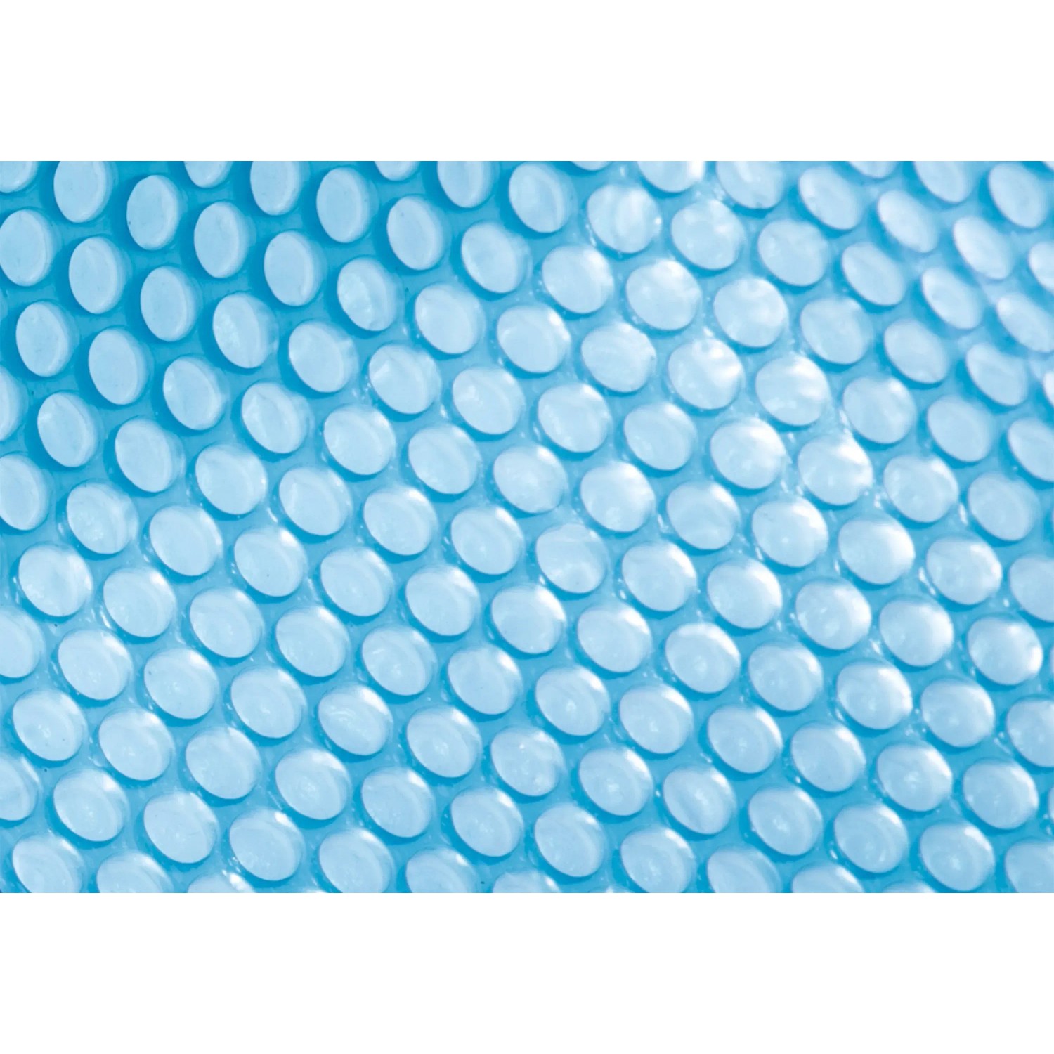 Nahaufnahme der blauen Intex Solarabdeckplane für Easy & Frame Pools mit Luftpolster.