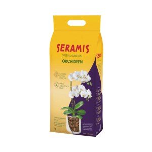 Seramis Spezial-Substrat für Orchideen, 7 l Sack mit Orchideenpflanze.