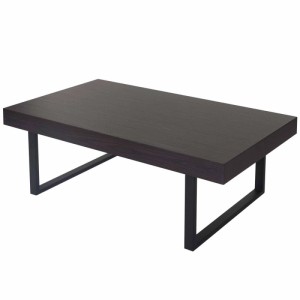 Rechteckiger Couchtisch Genk in Wenge-Optik mit dunklen Metallfüßen.