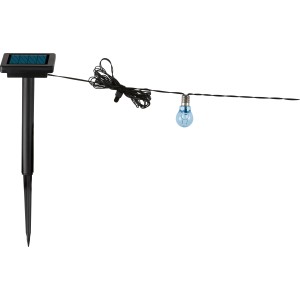 Bunte LED Solar Lichterkette mit 10 Lampen für Garten, Balkon und Terrasse.