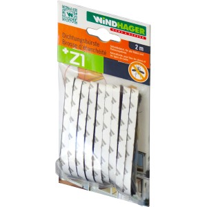 Windhager Dichtungsbürste, 2m, selbstklebend, für Insektenschutzgitter, schwarz.