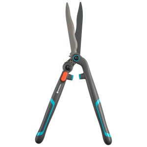 Gardena Heckenschere 2in1 EnergyCut: Hand-Heckenschere mit grauen Griffen und blauem Akzent.