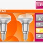 Osram LED Reflektor R50 E14, 2,6W, 210lm, 2er Set. Warmweißes Licht für Wohnbereich.