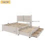 okwish Polsterbett 140x200cm mit Schubladen Schlafzimmer Beige ohne Matratze_5