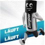 Energizer Max Plus AAA Batterie als Comicfigur beim Laufen.