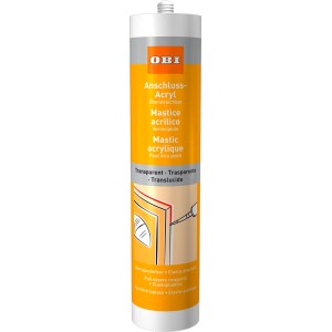 OBI Anschluss-Acryl Transparent, 310ml Kartusche für Abdichtungen im Innenbereich.