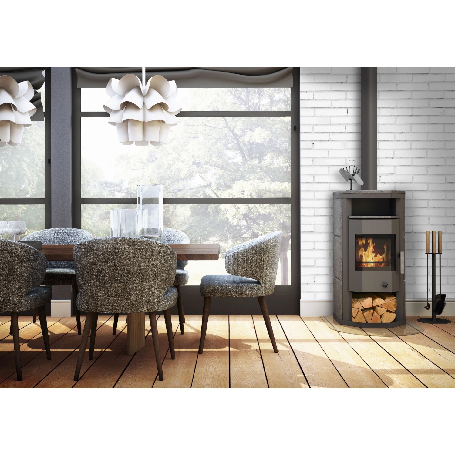 Wamsler Thyra Kaminofen Naturstein Grau 6 kW mit Automatik_3