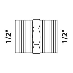 Kirchhoff Doppelnippel 21mm (1/2 AG) Rotguss, Gewindefitting für Sanitär- und Heizungsinstallationen.