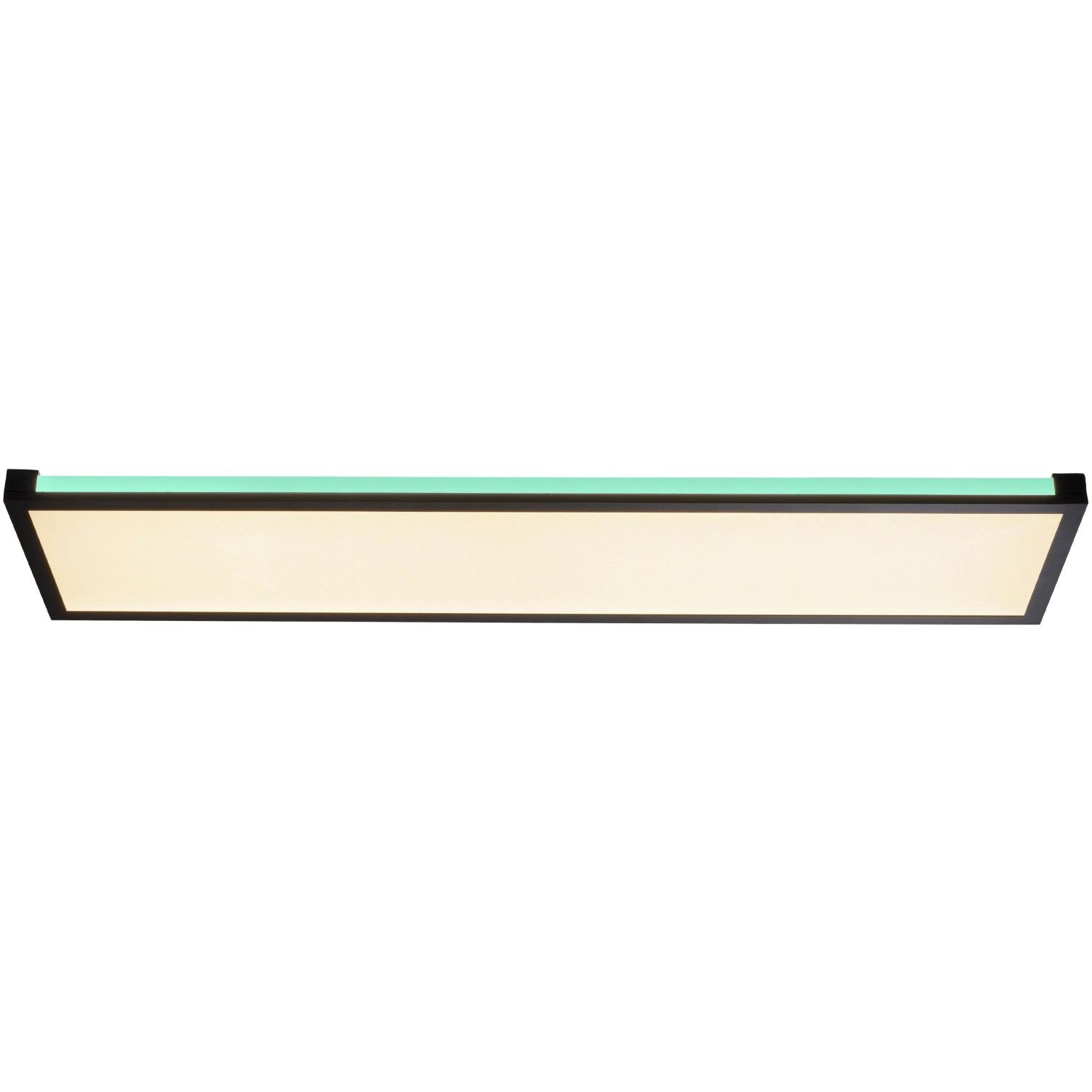 Flache, dimmbare LED-Deckenleuchte Mario in Schwarz, 100x25 cm, für stimmungsvolles Licht.