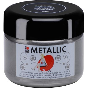 Marabu Metallic Farbe, Farbton Metallic-Graphit, 225ml Dose. Wand-Akzentfarbe.