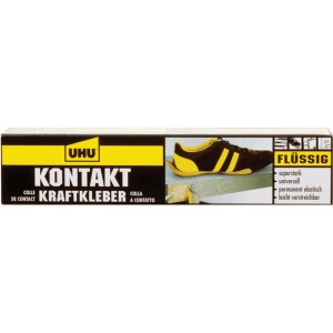 Uhu Kontakt Kraftkleber flüssig, 120g, für starke und elastische Verklebungen.