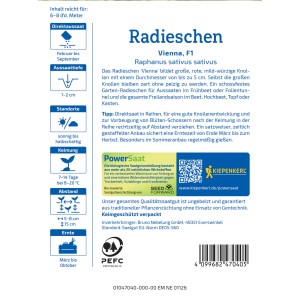 Kiepenkerl Radieschen Vienna Samen: Rote, runde Radieschen für Beet, Topf und Gewächshaus.