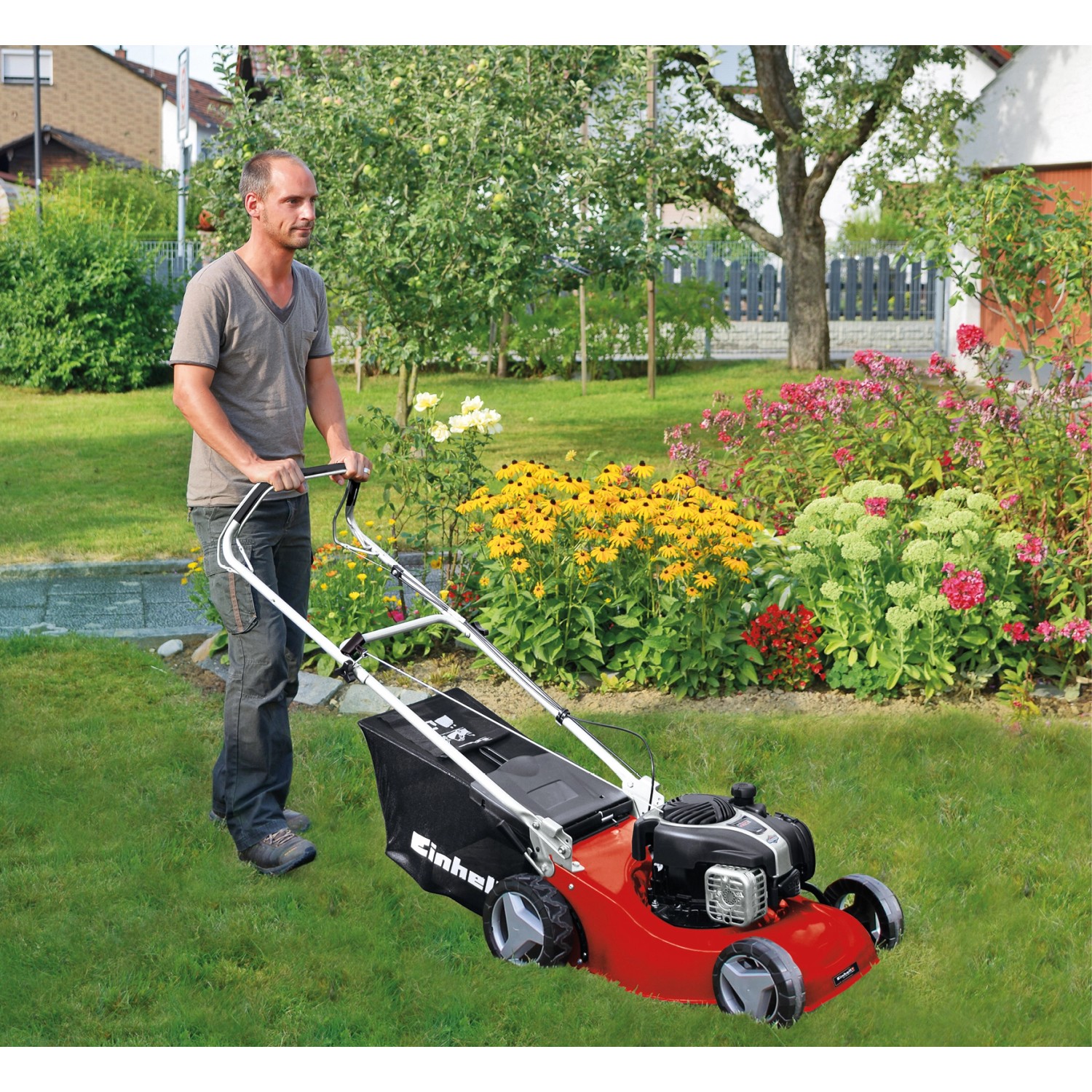 Einhell BenzinRasenmäher GCPM 46/1 S B&S mit 50 l Fangsack 1,65 kW