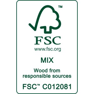 FSC Mix Label für Holzbilderrahmen: Holz aus verantwortungsvollen Quellen.