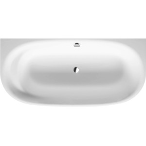 Duravit Cape Cod Badewanne, ovale Form, 190x90 cm, Vorwandversion, weiße Acryl Badewanne mit Rückenschräge.