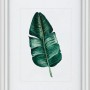 Silberner Kunststoff Bilderrahmen (10x15 cm) mit Passepartout und Blatt-Motiv.