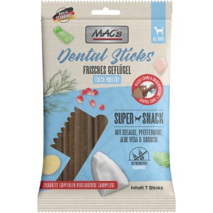 Mac's Dental Sticks Geflügel, 180g. Hunde-Belohnungssnack für Zahnpflege & frischen Atem.