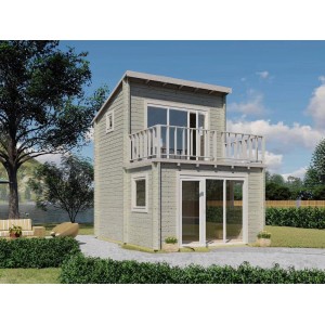 Alpholz Gartenhaus Manhattan Pultdach 400 cm x 500 cm Naturbelassen