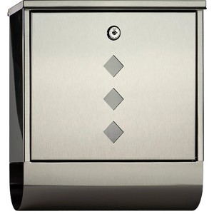 Burg-Wächter Briefkasten Square 6200 NI aus Edelstahl mit Zeitungsfach.