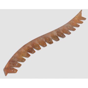 Gebogene L-Rasenkante in Rost-Braun, 196x5cm, aus robustem Stahl für flexible Gartengestaltung.