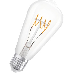 Osram LED-Leuchtmittel E27 in Edisonform, 4,8W, klar. Vintage LED Lampe mit warmweissem Licht.