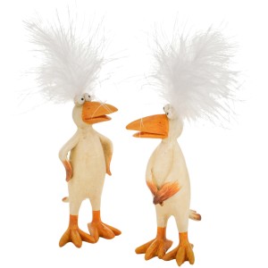 Mehrfarbige Boltze Deko-Figur Vögel Carusy, 2-fach sortiert, aus Kunstharz.