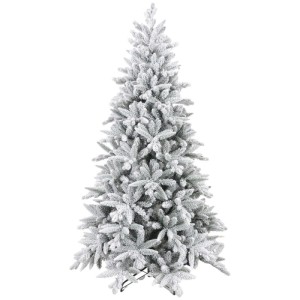 Künstlicher Weihnachtsbaum, 180 cm hoch, mit realistisch schneebedeckten grünen Kunststoffzweigen und stabilem Metallständer.