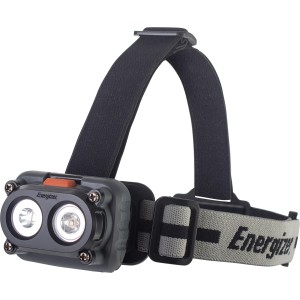 Energizer Hardcase Magnet Kopflampe mit 2 LEDs, robust und sturzsicher.