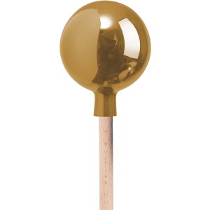 Windhager Rosenkugel Gold, 16 cm, für die Gartendekoration. Glänzende Kugel auf Holzstab.