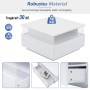 okwish Couchtisch mit LED 2 Schubladen Präsentationsbereich 70x70x41cm Weiß_8