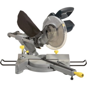 CMI Zug-, Kapp- und Gehrungssäge C-ZKGS 250-A mit Sägeblatt und Spänefangsack.