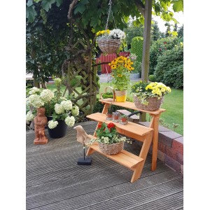 Blumentreppe 3-stufig Honigbraun