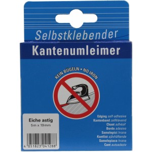 Selbstklebender Kantenumleimer Eiche Astig, 5 m x 19 mm, für saubere Arbeitsplatten-Kanten.