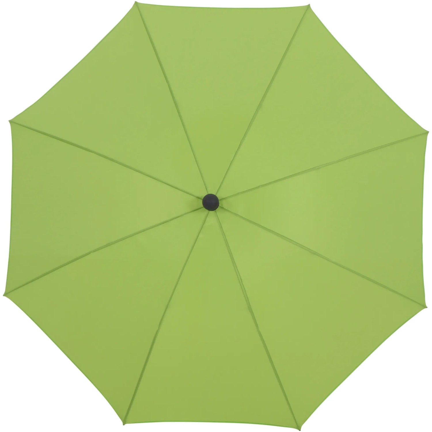Grüner Siena Garden Marktschirm, Ø 180 cm, von oben. Sonnenschirm mit Handöffner für Garten und Balkon.