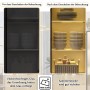 okwish Vitrine mit LED Glasfächern Bücherregal Wohnzimmer 140x40x160cm Weiß_4