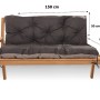 Setgarden  Double Outdoor Kissen Bankauflage 150x60x50cm Kissen Für 3-Sitzer Bänke 1tlg Schwarz_3