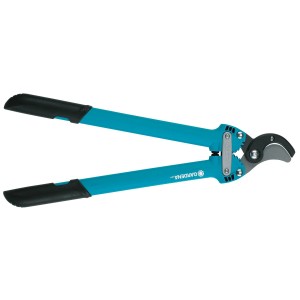 Gardena Comfort Astschere 500 Amboss, Gartenschere mit blauem Griff und schwarzem Schneidekopf.