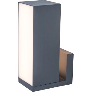 Moderne Lutec LED-Außenwandleuchte Cuba, anthrazitfarben, mit drehbarem Leuchtenkopf.