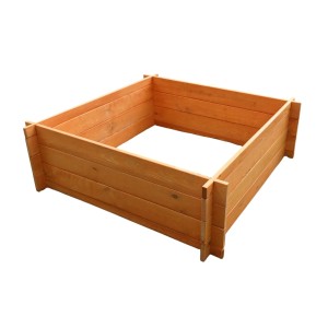 Erhöhtes Holz-Pflanzbeet, 33,5x100x100 cm, ideal für Garten und Terrasse.