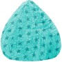 Türkiser Sitzsack BeanBag Fluffy mit Sternenmuster, 220 l Füllvolumen.