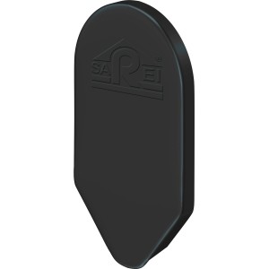 Ortblech-Abschlusskappe in Anthrazit, Aluminium, 160x92x10 mm, für sauberen Dachabschluss.