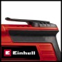 Detailaufnahme des Einhell TC-DY 710 E Trockenbauschraubers, rotes Gehäuse, schwarze Bedienelemente.