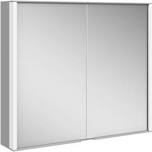 Keuco Spiegelschrank Royal Match, silber-eloxiert, mit zwei Spiegeltüren für das Badezimmer.