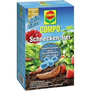 Compo Schnecken-frei 250g Packung mit Schneckenkorn Granulat gegen Schnecken im Garten.