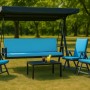 Blaues Setgarden Kissen für Hollywoodschaukel, 140x60x50x7cm, für 3-Sitzer Schaukel.