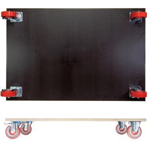 Wagner Transporthilfe mit Multiplexplatte, 1200x800 mm, 1000 kg Tragkraft und Schwerlastrollen.