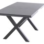 Ausziehbarer Siena Garden Gartentisch Ferrostone, 100x260 cm, mit modernem X-förmigen Untergestell.