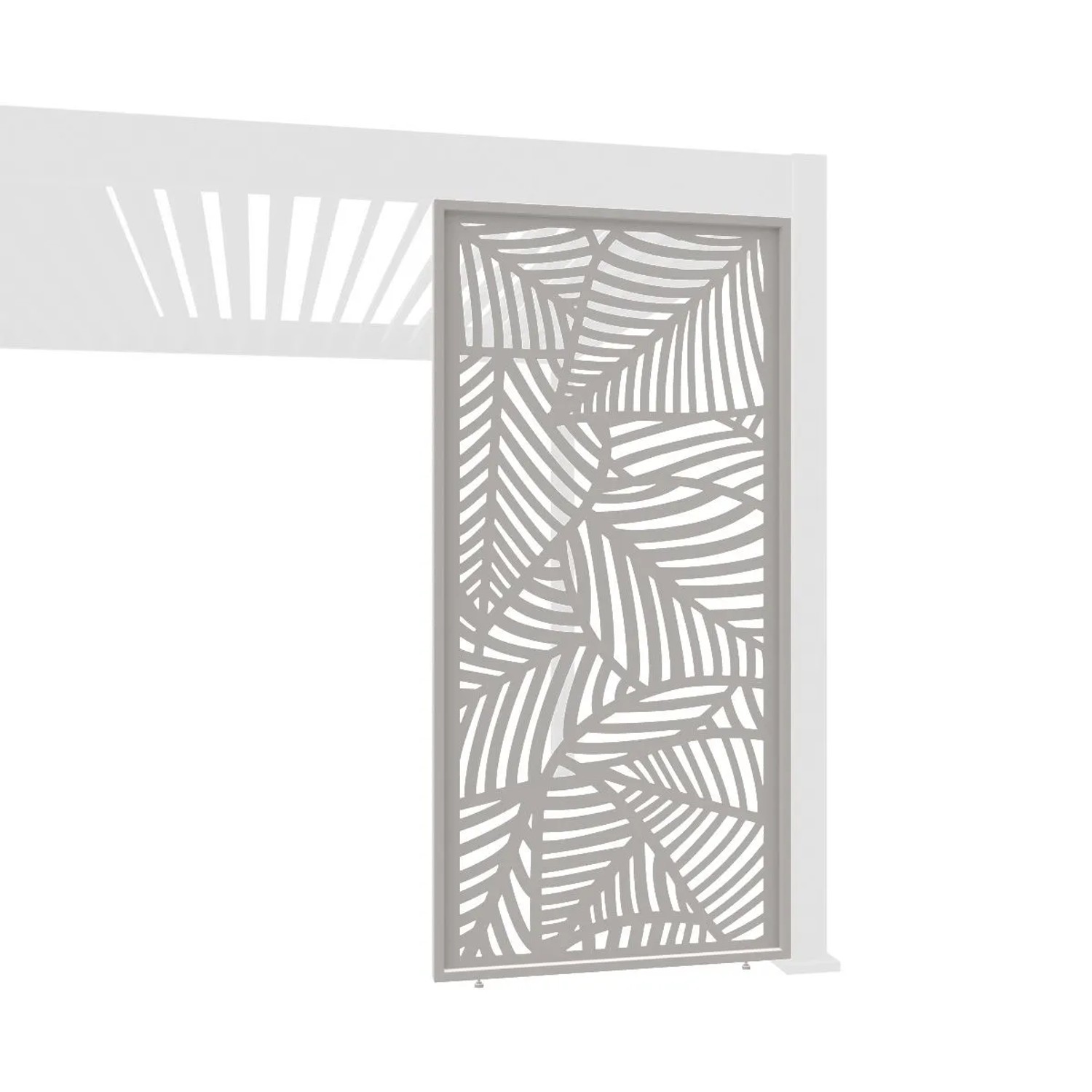 Weide Dekorative Wand für Weide Pergola | Blattdesign| aus Aluminium 113 cm Ivory Sand