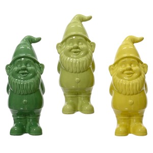 Deko-Figur Zwerg 3-fach Sortiert Keramik 34,5 cm Farbauswahl