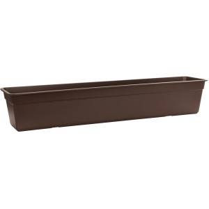 Brauner Florus Balkonkasten Super, 100 cm, aus recyceltem Kunststoff.